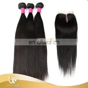Hot Sale Human Hair Weave Straight 3 Bundles Brazilian Hair thumbnail-2