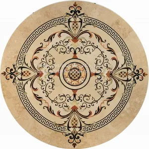 Manufacture Custom Made Hotel Lobby Flooring Design Natural Marble Waterjet Medallion Tiles thumbnail-4
