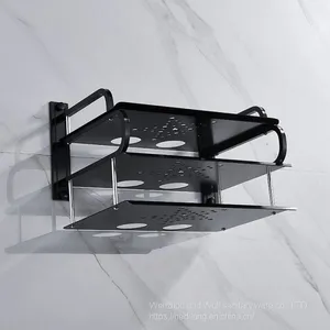 Black Small Three-layer Video Set Top Box Shelf Router Storage Bracket Wall Mounted thumbnail-5