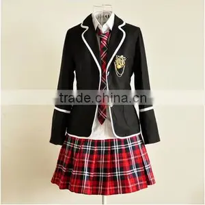 China Manufacturer Three-piece Suit Jacket Shirt Bust Skirt Uniform for Students Quality Choice thumbnail-1