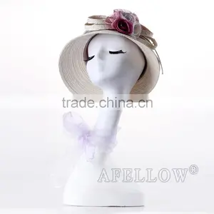 Fashion Female Women Head Plastic White Long Neck Head Mannequin H1065 thumbnail-1