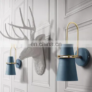 Best Selling 2020 Wall Sconces Simple Macaron Wall Lights Modern Wall Lamps for Bedroom thumbnail-3
