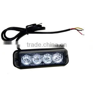 New 4W High Power 4 LED Waterproof Car Truck Emergency Strobe Flash Light Amber thumbnail-2