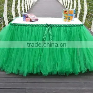 Home Decoration Tutu Tulle Table Skirt Cover Green SD103 thumbnail-1