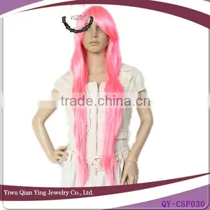 Ponytail Long Curly Pink Beauty Cosplay Wig thumbnail-1
