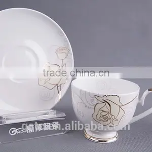 Bone China Cup and Saucer With Gold Rose thumbnail-2