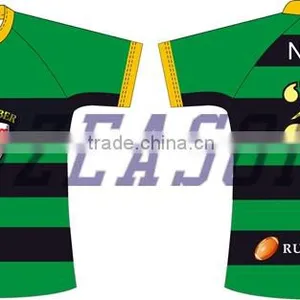 High Quality OEM Design Pattern Striped Rugby Jersey for Tournament Training thumbnail-3