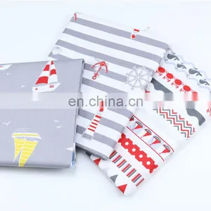 Cartoon Navy Sailing Series 100 Cotton Fabric Anchor Striped Calico Baby 100% Cotton Fabric thumbnail-2