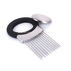 Onion Holder/chopper Stainless Steel Chopper Fruit & Vegetable Tools Home Kitchen Black & Silver All-season High Grade Support thumbnail-1
