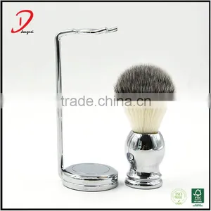 High Quality Metal Shaving Brush Stand With Synthetic Hair Shaving Brush thumbnail-2