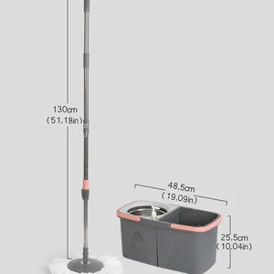Microfiber Spin Mop With Double Buckets 360 Spinning Magic Quick Dry Mop thumbnail-1