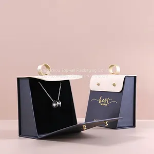Wholesale Custom Jewelry Box White New Arrival Ring Necklace Pendant Jewelry Packaging Box Fancy Paper Jewelry Box thumbnail-4
