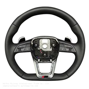 For Audi Q5 Q7 Q8 Flat-bottom Sports Heated Leather Steering Wheel With S/RS Logo Assembly thumbnail-1