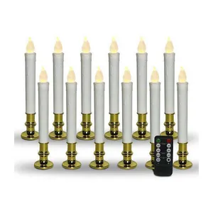 Window Candles Battery Operated With Gold Removable Candle Holders With 10 Key Remote Control thumbnail-1