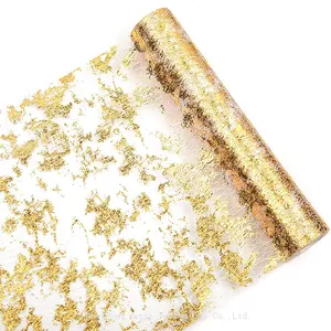 Gold Table Runner Glitter Mesh Roll for Wedding Birthday Banquet Christmas Decorations thumbnail-1