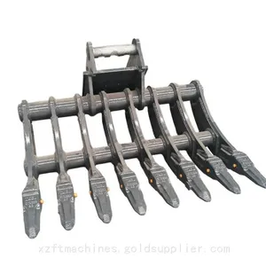 Heavy Duty Hydraulic Root Rake Excavator Attachment Stump Removal Rake Land Clearing Rake for Excavators thumbnail-2