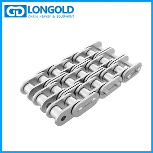 LONGOLD Triple-Row Straight Plate Stainless Steel Conveyor Chains, Series B, Made in China, Complete Models thumbnail-1