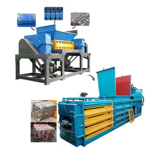 Carpet Fabric Straw Garbage Dual Axis Shredder and Hydraulic Garbage Baler EPC Project thumbnail-1