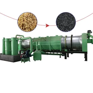 Continuous Carbonization Stove Straw Charcoal Making Machine Palm Kernel Charcoal Briquette Production Line thumbnail-1