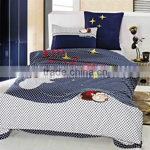 Embroidery Star Bedding Cotton Child Duvet Cover Bed Set 205TC In Navy Color thumbnail-1