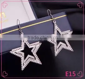 2016 Wholesale High Quality Vintage Fashion Korean Beautiful Star Alloy Earring thumbnail-1