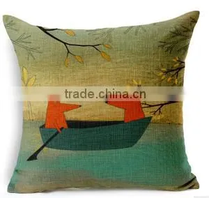 Fox Printed High Quality Canvas Pillow Covers Wholesale thumbnail-3