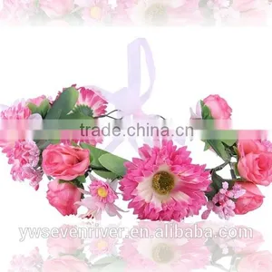 Sweet, Japan and South Korea Color Simulation Daisy Wreath of Cloth Art Tire Headdress Flower Wholesale Wedding Photo Festival o thumbnail-1