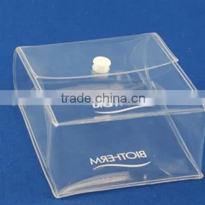 Wholesale Cheap Price Clear Pvc Plastic Bag With Snap Button Small Clear Plastic Cosmetic Bag With Snap Botton thumbnail-1