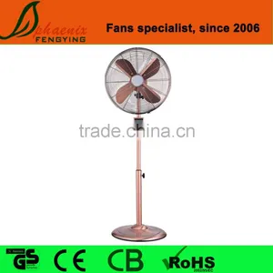 Factory Hot Sale Wood Color 3-Speed Powerful Metal Stand Pedestal Fan thumbnail-2