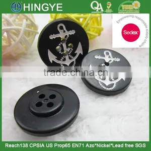 Sedex Audited Factory 2 Pillar Anchor Logo 4 Holes Fire Proof Urea Button, Urea Button for Suit thumbnail-1