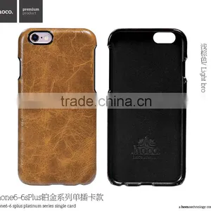 Card Holder PU Back Case for IPhone 6s Plus Original HOCO Platinum Series Card Slot Soft Leather Cover for IPhone 6Plus MT-5772 thumbnail-2