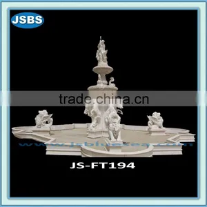Large Outdoor Marble Horse and Winged Lion Fountain thumbnail-1