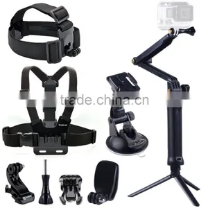 Smatree 9-in-1 Gopros Accessories Kit for Go Pro Heros 4 3+/3/2/1/ 3-Way Adjustable Bracket Hand Grip Arm Action Camera Mount thumbnail-1