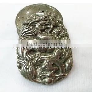 Pyrite Gemstone in Dragon Caved Shape Factory Made thumbnail-1