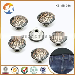 Engraved Logo With Red Custom Metal Shank Button For Denim thumbnail-5