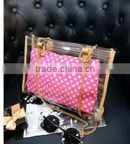 Wholesale Lightweight Cheap Pvc Handbag With Chain thumbnail-3