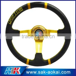 Car pu Wheel Suede Genuine Leather Steering Wheel thumbnail-1