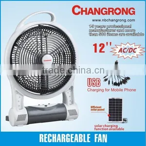12 Inch Battery Table Fan/desk Fan With Plastic Blade With Light CR-8212 thumbnail-1