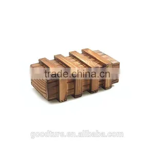 2015 Hot Sale Wooden IQ Intelligent Puzzle Magic Puzzle Kongming Lock Brain Teaser Magic Box thumbnail-1