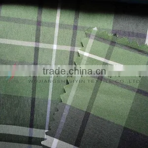 100%polyester Plaid Yarn Dyed Green Fabric for Shirt thumbnail-1