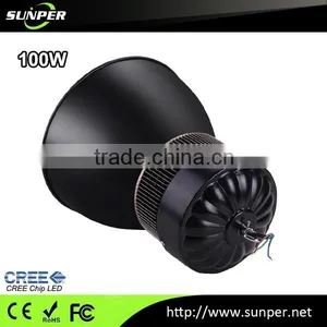 100w Aluminum Wall Mounted Highbay Industial Lighting, Led High Bay Light With Pipe Cooling Fins thumbnail-1