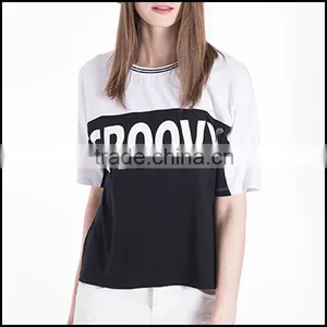 Wholesale Womens Round Neck Custom Screen Printed Tshirts thumbnail-1