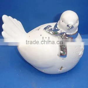 Xmas Ceramic Gift Ware, Ceramic Bird Candle Holder thumbnail-1