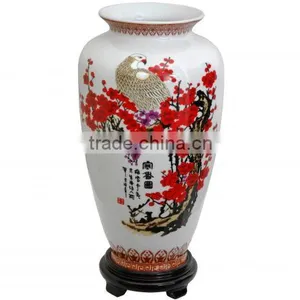 14" Cherry Blossom Porcelain Tung Chi Vase thumbnail-1