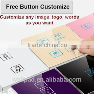 2015 Wallpad Customize LED UK Black Waterproof Crystal Glass Touch Switch 110~250V 4 Gang 2 Way 3 Way Touch Light Wall Switch thumbnail-2