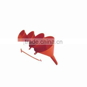 Red Color 4 Pcs Sets of Plastic Funnel thumbnail-1