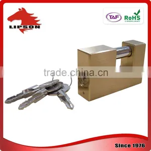 Brass Rectangular Padlock With Kaba Key thumbnail-3