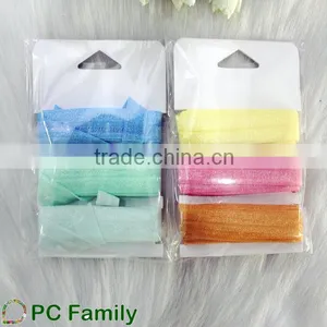 6 Yards Packing Colorful Fold Over Elastic Ribbon Set thumbnail-1