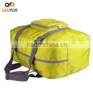 Luckiplus Foldable Travel Duffel Bag Luggage Sports Gym Water Resistant Nylon Yellow thumbnail-2