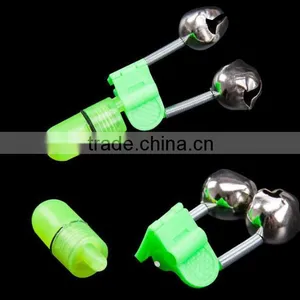 Hot!!LED Night Fishing Bite Bait Alarm Twin 2 Bells Light Rod Tip Clip Alert Ring/led Light Alarm Bell With Light Fishing Tool thumbnail-1